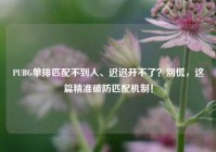 PUBG单排匹配不到人、迟迟开不了？别慌，这篇精准破防匹配机制！