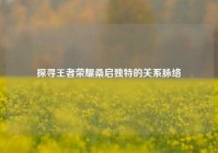 探寻王者荣耀桑启独特的关系脉络