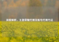 深度解析，王者荣耀代理及账号代理方法