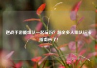 逆战手游能组队一起玩吗？超全多人组队玩法指南来了！