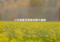CF手游黑龙获取攻略大揭秘