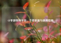 CF手游特殊字符，个性彰显与使用指南