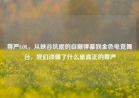尊严LOL，从峡谷坑底的自嘲弹幕到金色电竞舞台，我们读懂了什么是真正的尊严