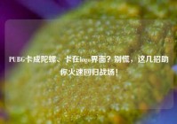 PUBG卡成陀螺、卡在logo界面？别慌，这几招助你火速回归战场！