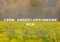 王者荣耀，战绩背后的人生探寻与隐藏战绩查看之问