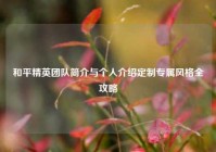 和平精英团队简介与个人介绍定制专属风格全攻略