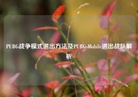 PUBG战争模式退出方法及PUBG Mobile退出战队解析
