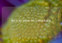 How to Say Zombies Win in CF in English