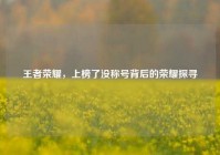 王者荣耀，上榜了没称号背后的荣耀探寻