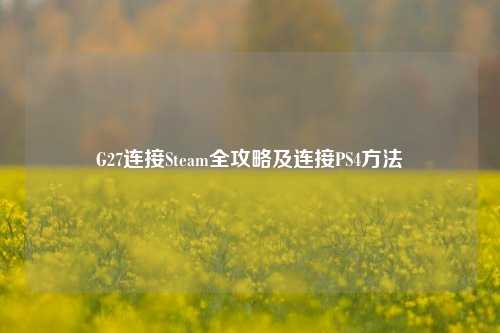 G27连接Steam全攻略及连接PS4方法