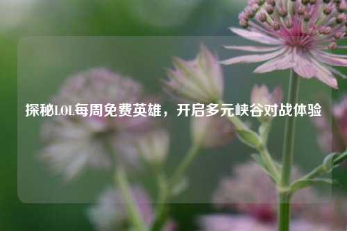 探秘LOL每周免费英雄,开启多元峡谷对战体验