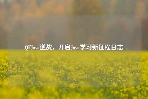 QFJava逆战,开启Java学习新征程日志