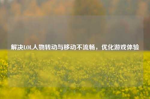 解决LOL人物转动与移动不流畅,优化游戏体验