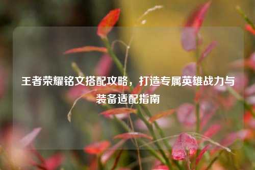 王者荣耀铭文搭配攻略,打造专属英雄战力与装备适配指南