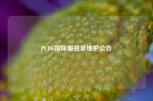 PUBG国际服登录维护公告
