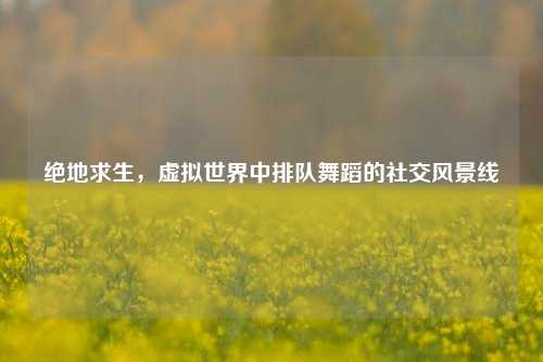 绝地求生,虚拟世界中排队舞蹈的社交风景线