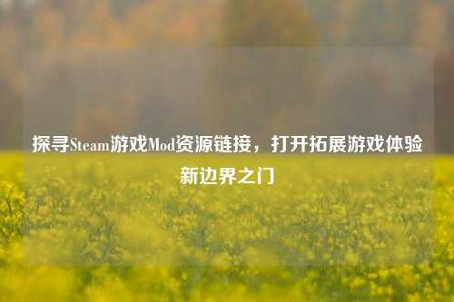 探寻Steam游戏Mod资源链接,打开拓展游戏体验新边界之门