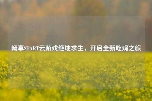 畅享START云游戏绝地求生,开启全新吃鸡之旅