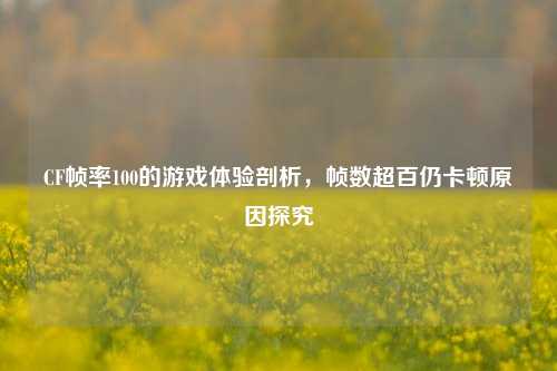 CF帧率100的游戏体验剖析，帧数超百仍卡顿原因探究