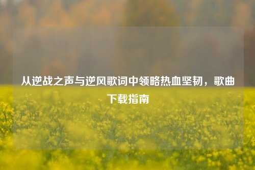 从逆战之声与逆风歌词中领略热血坚韧,歌曲下载指南