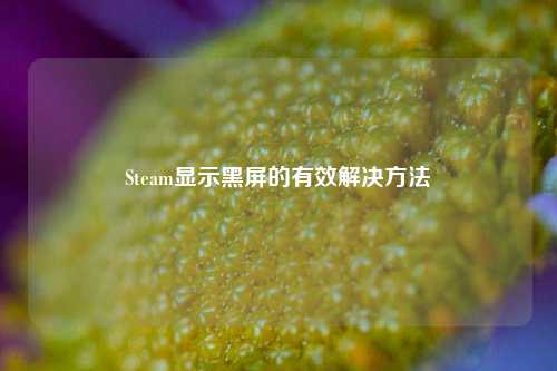 Steam显示黑屏的有效解决方法