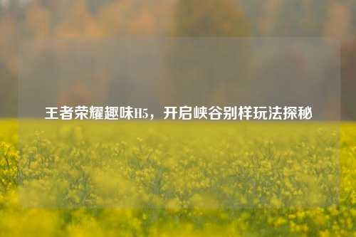 王者荣耀趣味H5，开启峡谷别样玩法探秘