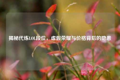 揭秘代练LOL段位,虚假荣耀与价格背后的隐患
