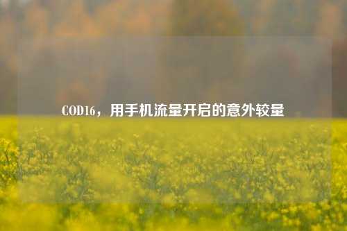 COD16,用手机流量开启的意外较量