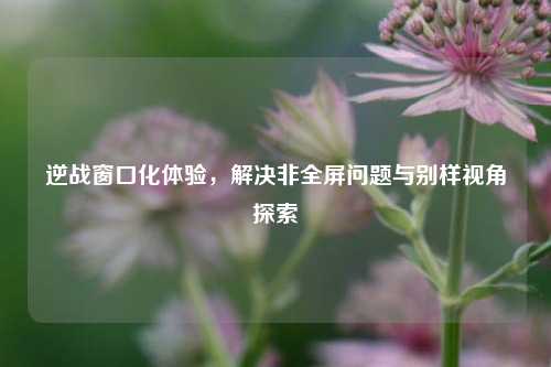 逆战窗口化体验,解决非全屏问题与别样视角探索