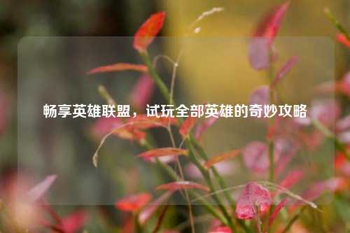 畅享英雄联盟,试玩全部英雄的奇妙攻略