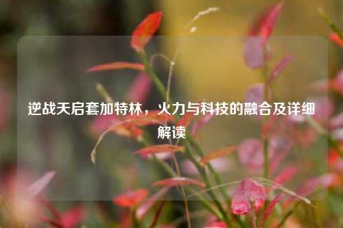 逆战天启套加特林，火力与科技的融合及详细解读