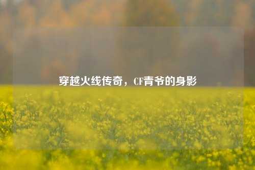 穿越火线传奇，CF青爷的身影