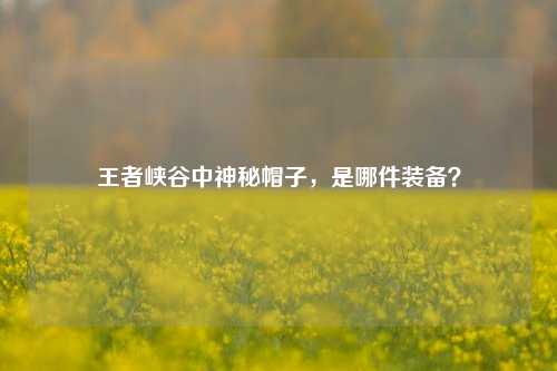王者峡谷中神秘帽子，是哪件装备？