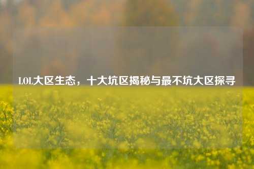 LOL大区生态，十大坑区揭秘与最不坑大区探寻