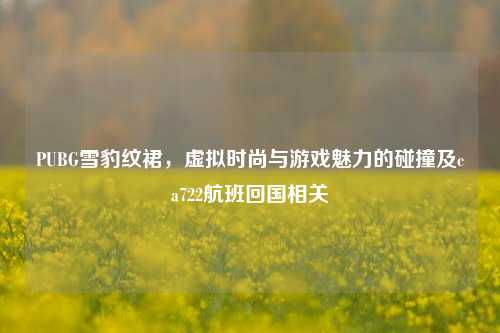 PUBG雪豹纹裙，虚拟时尚与游戏魅力的碰撞及ca722航班回国相关