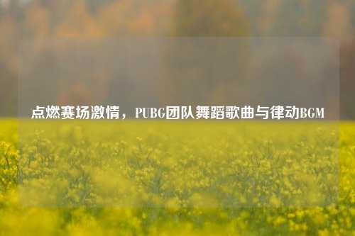 点燃赛场激情，PUBG团队舞蹈歌曲与律动BGM