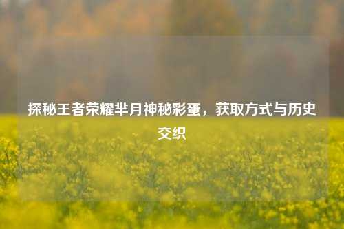 探秘王者荣耀芈月神秘彩蛋，获取方式与历史交织