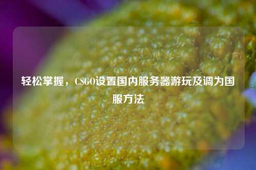 轻松掌握，CSGO设置国内服务器游玩及调为国服方法