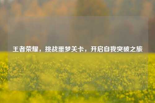 王者荣耀，挑战噩梦关卡，开启自我突破之旅