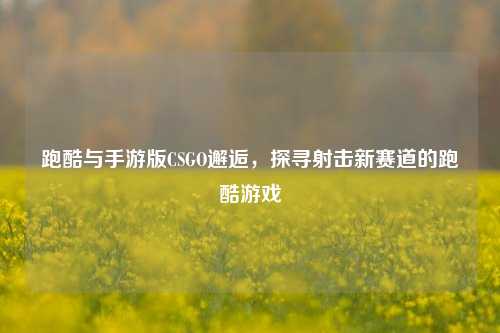跑酷与手游版CSGO邂逅,探寻射击新赛道的跑酷游戏