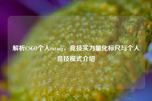 解析CSGO个人rating,竞技实力量化标尺与个人竞技模式介绍