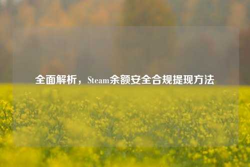 全面解析，Steam余额安全合规提现方法