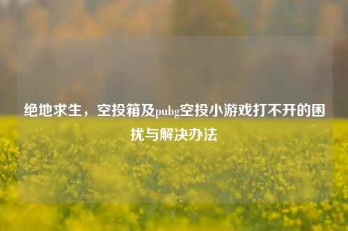 绝地求生,空投箱及pubg空投小游戏打不开的困扰与解决办法