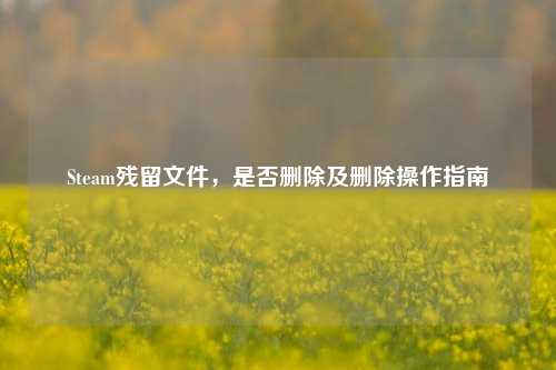 Steam残留文件,是否删除及删除操作指南
