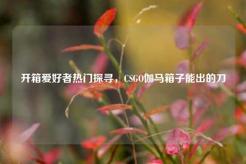 开箱爱好者热门探寻,CSGO伽马箱子能出的刀