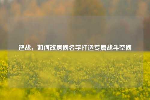 逆战，如何改房间名字打造专属战斗空间