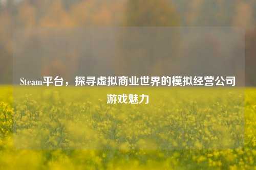 Steam平台,探寻虚拟商业世界的模拟经营公司游戏魅力