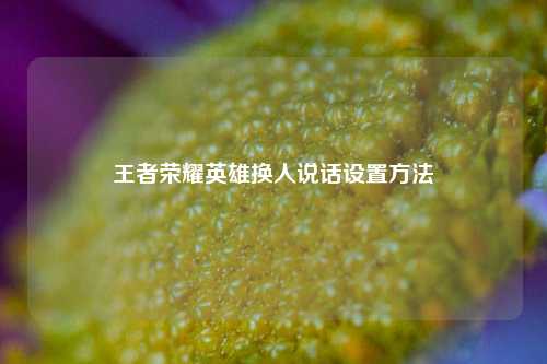 王者荣耀英雄换人说话设置方法