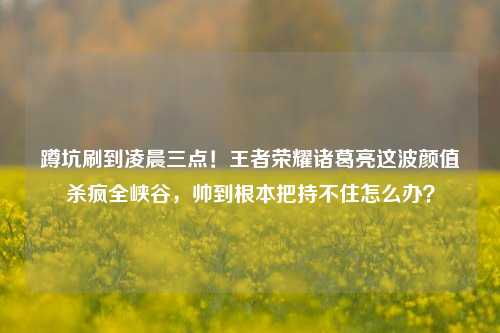 蹲坑刷到凌晨三点！王者荣耀诸葛亮这波颜值杀疯全峡谷，帅到根本把持不住怎么办？