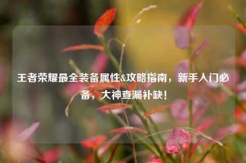 王者荣耀最全装备属性&攻略指南,新手入门必备,大神查漏补缺!